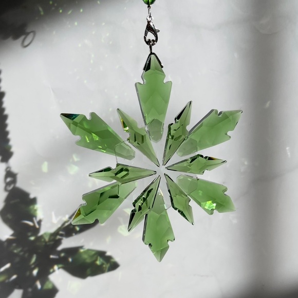 Crystal Snowflake Sun Catcher Christmas Tree Decor Czech Bohemia Crystal Gift - Picture 8 of 10